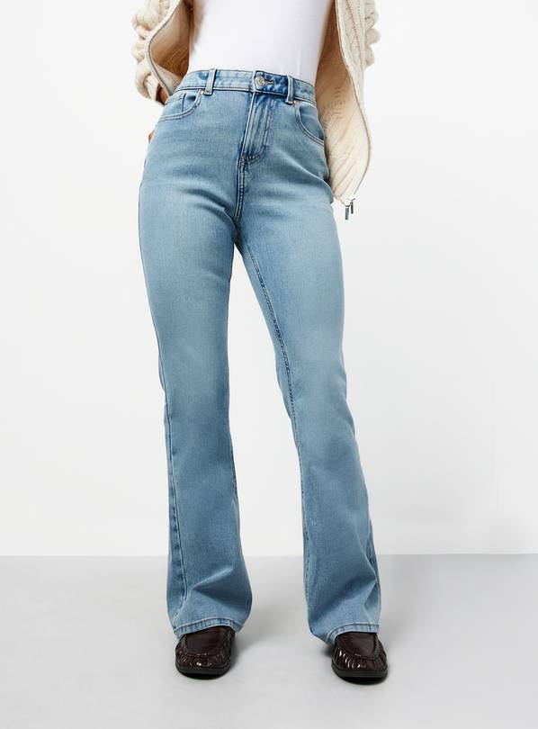 Light Denim Slim Flare High Rise Jeans 14R